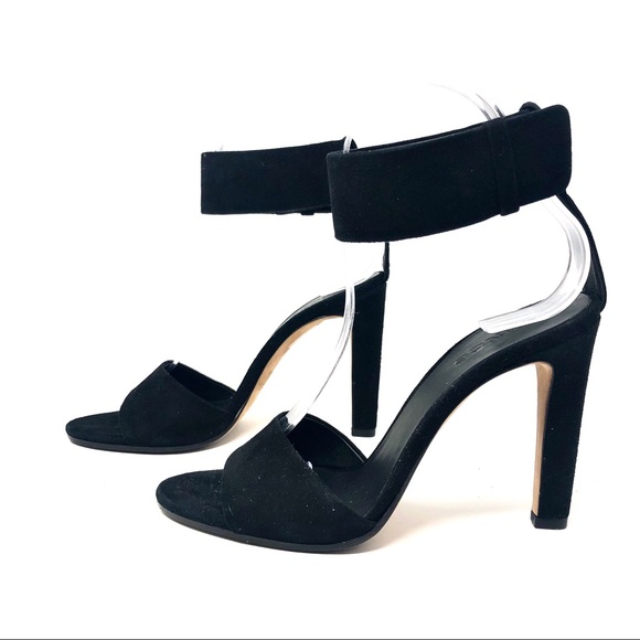 Vince Black Suede Gita Heeled Sandals US 7/ 37.5 - Picture 7 of 12